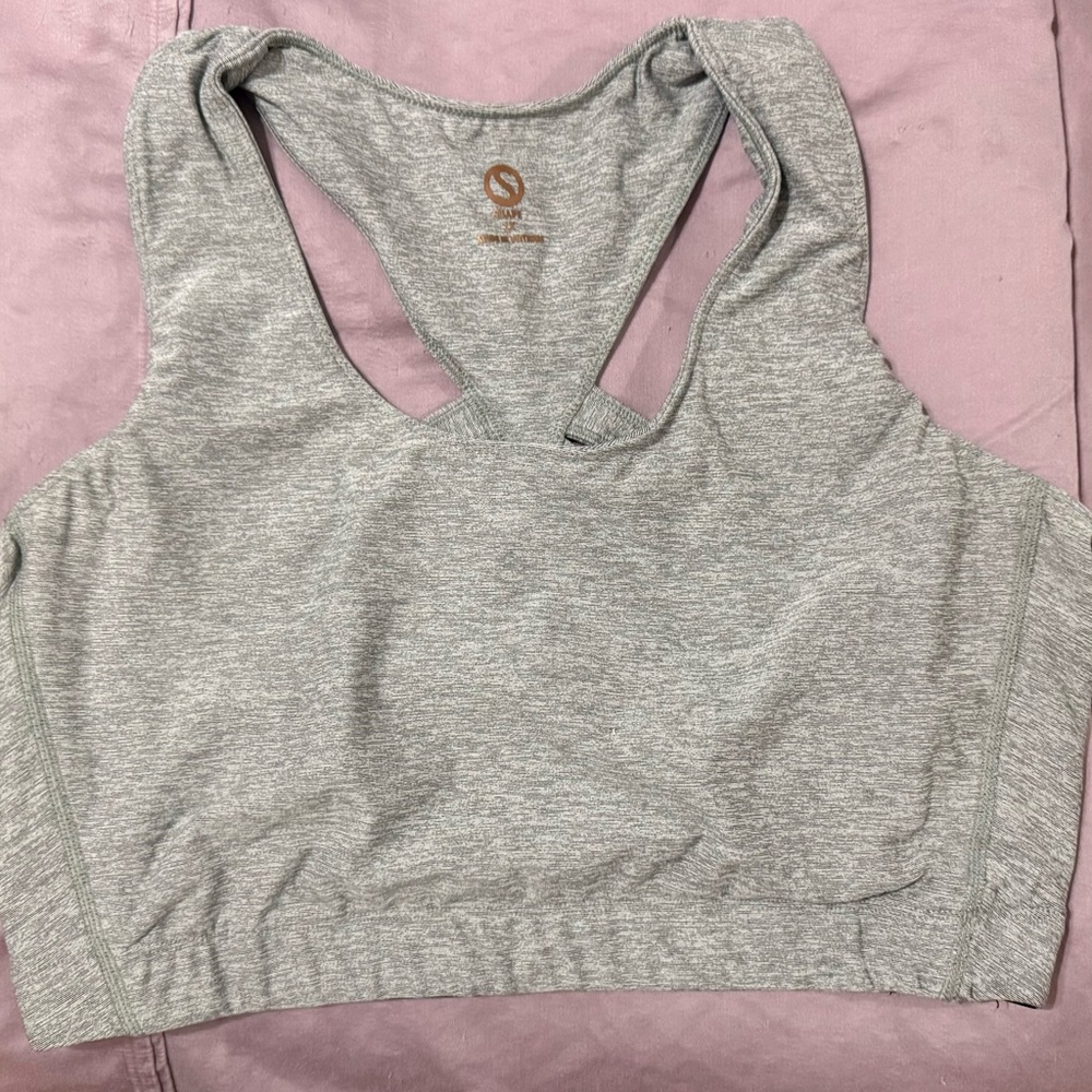 Shape Grey Sports Bra Crop Top Sz 1X